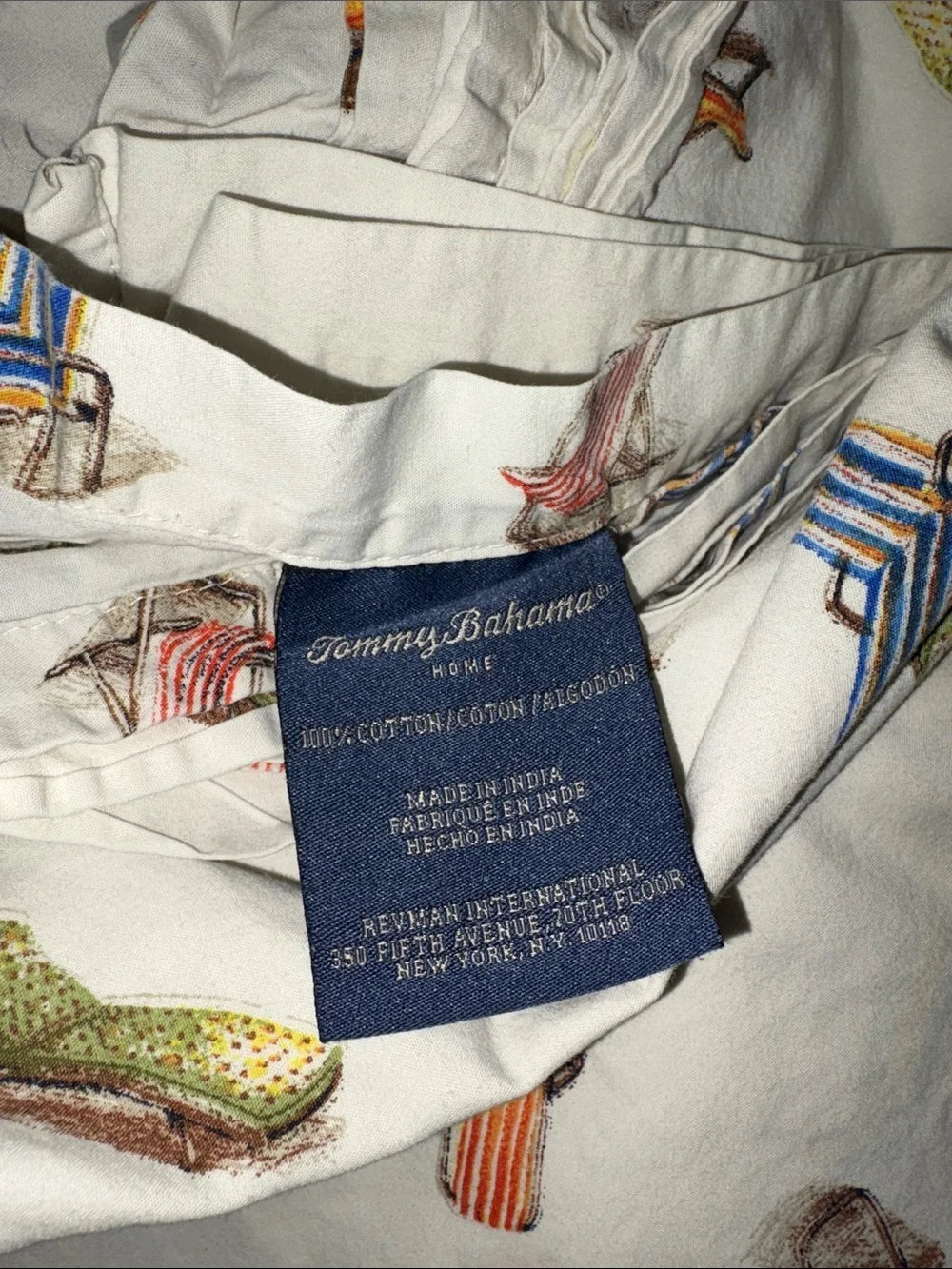 Queen Tommy Bahama Striped Beach Chair Print Sheet set